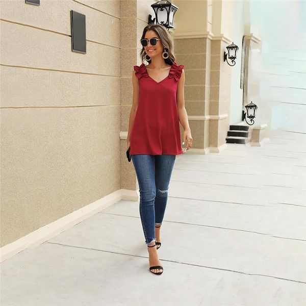 

fashion long t-shirt women ruffled sleeve v-neck tee shirt lady summer tunic t shirt v-neck for femme lady1, White