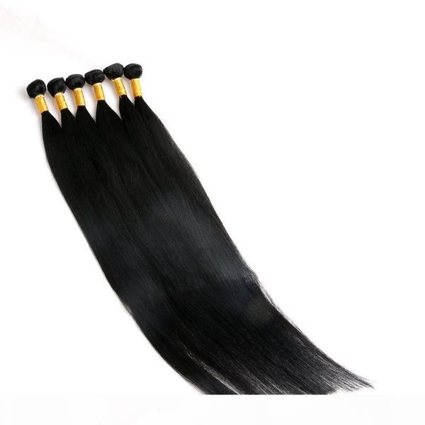 

virgin brazilian hair bundles human hair weaves 40inch unprocessed peruvian indian malaysian human hair extensions long length, Black