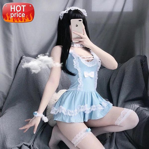 

lolita french maid cosplay lingerie costumes babydoll nightdress uniform erotic role play servant lingerie for women #rc0m, Black;white