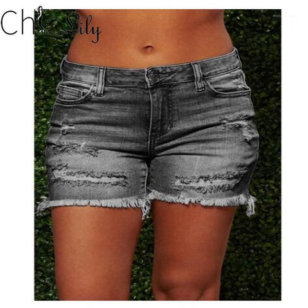 

women's jeans chiclily denim shorts slim ripped washed vintage women casual loose mid waist jeans1, Blue