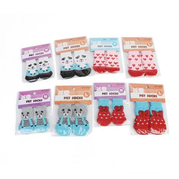 

summer pet dog shoes anti-slip knit socks small dogs cat shoes thick warm paw protector dog socks booties accessories jddkk