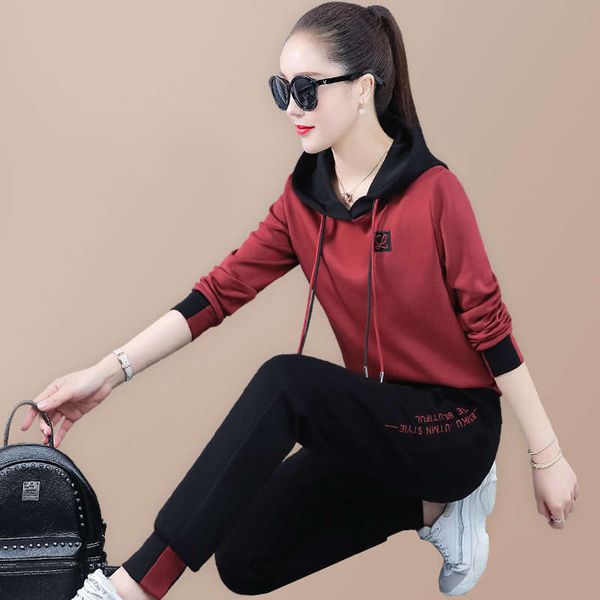 

sweater and autumn clothes 2020 new spring women's fashionable foreign style coat leisure sports suit, Black