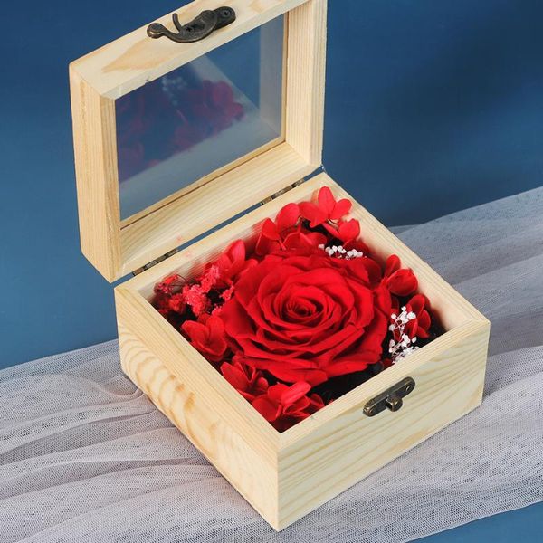 

preserved in glass dome eternal rose decoration red ecuador gift box can put ring wedding valentines day gift mother's day