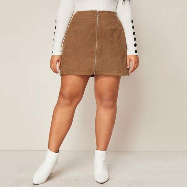 

xl-4xl vintage corduroy pencil skirt for women streetwear metal button zipper short skirt 2020 new autumn mini skirts female1, Black