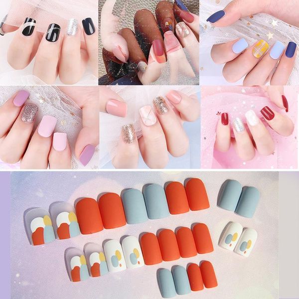Накладные ногти своими руками в домашних false nails short fake reusable detachable nail tips artificial press on cover e