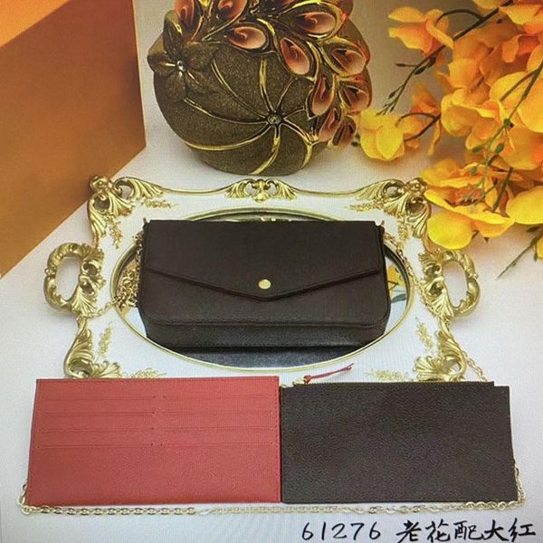 

chain felicie clutch shoulder bags pochette leather holder handbag mini m61276 wallets card qynf purse 3pcs women body cross bag fashio peft