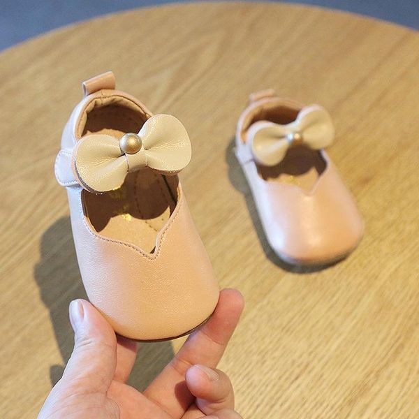

leather shoes girls baby princess toddler shoes bow 1-3 years old soft bottom infant children's