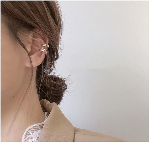 

new vintage simple u-shaped ear cuff non pierced clip earring trendy punk antique color small flower carve jllnnm, Silver
