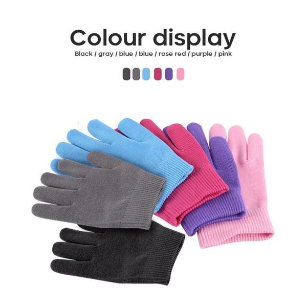 

gel spa silicone gloves colorfull soften whiten exfoliating moisturizing treatment mask care repair hand skin beauty tools, Blue;gray