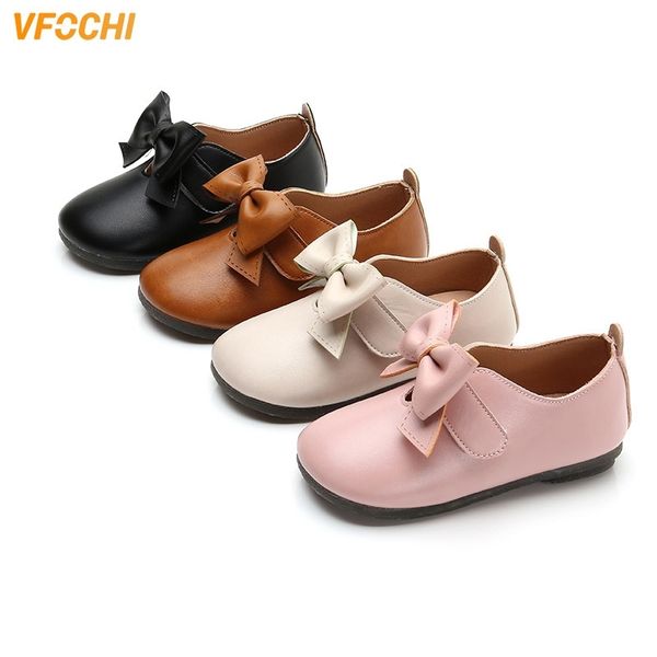 

vfochi leather for kids low heeled wedding children princesss teenager girls dancing shoes 201130, Black;red