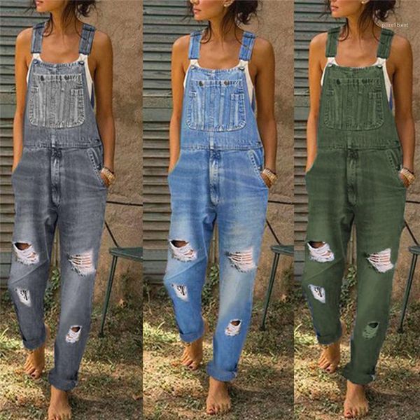 

jeans womens designer hole denim trousers fashion casual women women overalls pants 5xl plus size suspenders, Blue