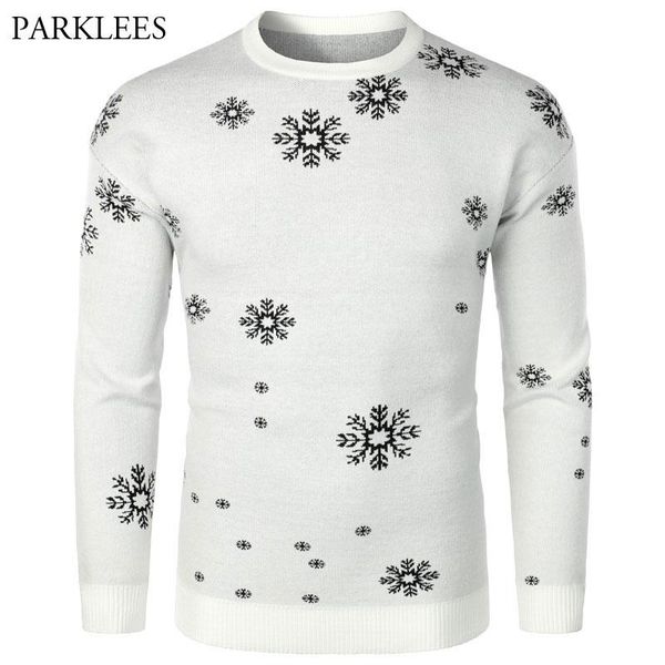 

white christmas sweater men brand new o neck knitted pullover sweaters casual slim fit xmas snow pull noel homme jersey hombre, White;black