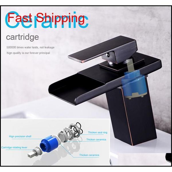 

led sensor color change bathroom faucet black chrome basin mixer waterfall spout cold and water qyllcq five2010