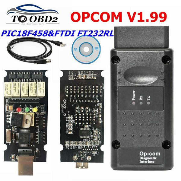 

2020 op-com v1.99 for for s-aab chip pic18f458&ftdi ft232rl chip hw opcom can-bus interface op com flash update