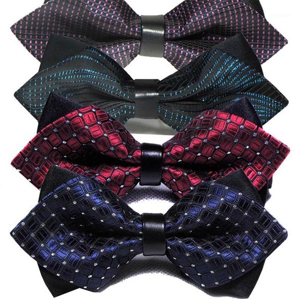 

new fashionable commercial bowties gentlemen bowtie sharp double bow floral printed for wedding groom cravat men party wedding1, Black;gray