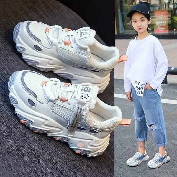 

new children's sports girls white kids outdoor casual shoes scarpe per bambini zapatos para nios kinderen schoenen, Black