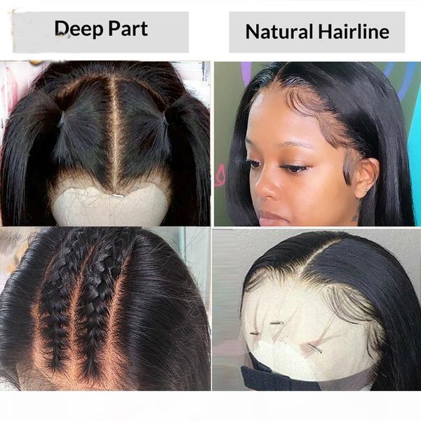 

natural straight 360 lace wig pre plucked natural hairline with baby hair 100% unprocessed brazilian remy hair for black women, Black;brown