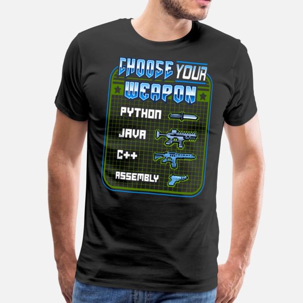 

choose your weapon python java c++ assembly t shirt fun oversized slim fit tracksuit hoodie sweatshirt