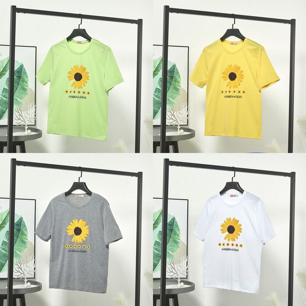 

2020 summer new women's korean style small daisy t- trend versatile casual loose short sleeve printed dress t-shirt dress bottoming shi, White