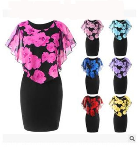 

new rose print women's slim wrap hip new rose print shawl women's slim wrap shawl dress hip dress a12ln, Black;gray