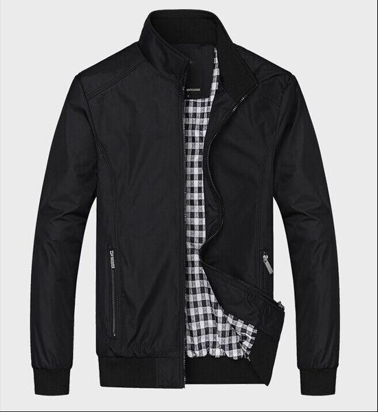 

men's jackets solid color 2021 casual jacket m-5xl 6xl men spring autumn outerwear mandarin collar clothing, Black;brown