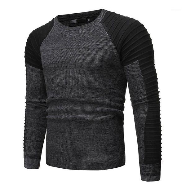 

autumn winter knitted sweater men new casual slim o-neck pullover men full sleeve patchwork sweaters knittwear jumper pull homme1, White;black