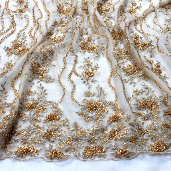 

ribbon la belleza gold and other 5 colours handmade heavy beaded wedding dress/evening/show dress lace fabric 47'' widht1, Pink;blue