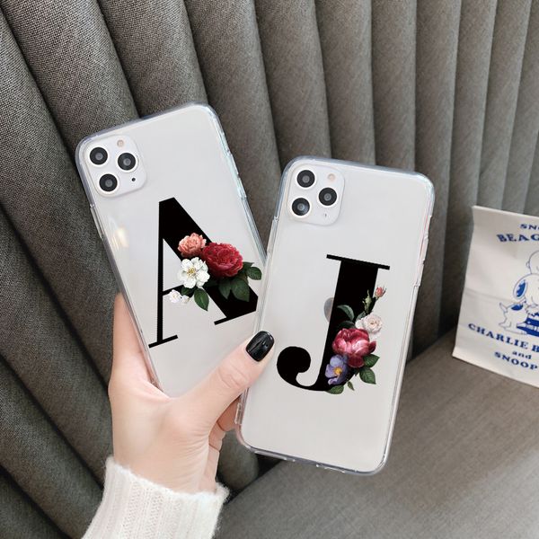 

буква алфавита силиконовый чехол galaxy ультра s10 s8 s9 plus прозрачный clear soft tpu капа для samsung s20 flower