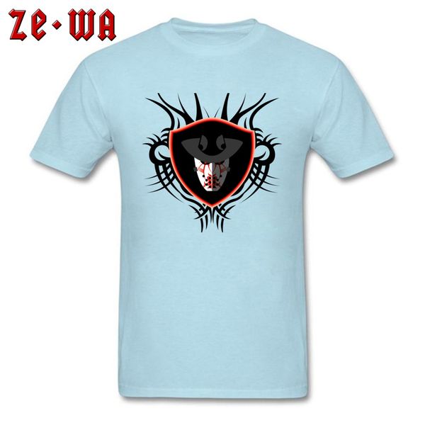 

sport light blue color t shirt for men & tees 100% cotton fabric short sleeve casual sweatshirts halloween jason mask