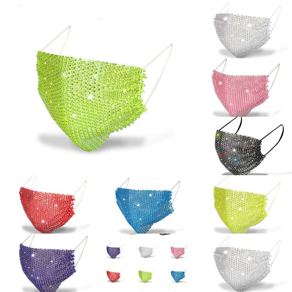 

sequined blue factory masks design black bling anti-dust washable reuse face mask earloop night club decorative 10 p848k