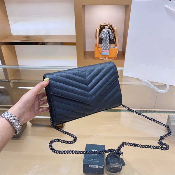

genuine leather women new chain shoulder luxurys designers clutch classic fashion handbag ladies diagonal bag