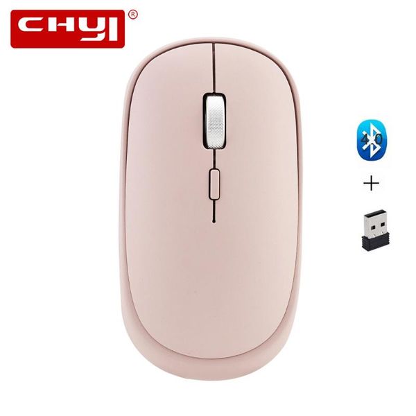 

chyi bluetooth 4.0 + 2.4g dual mode беспроводная оптическая мышь мини компьютер мыши 1000/1200/1600 dpi розовый офис mause для портативных п