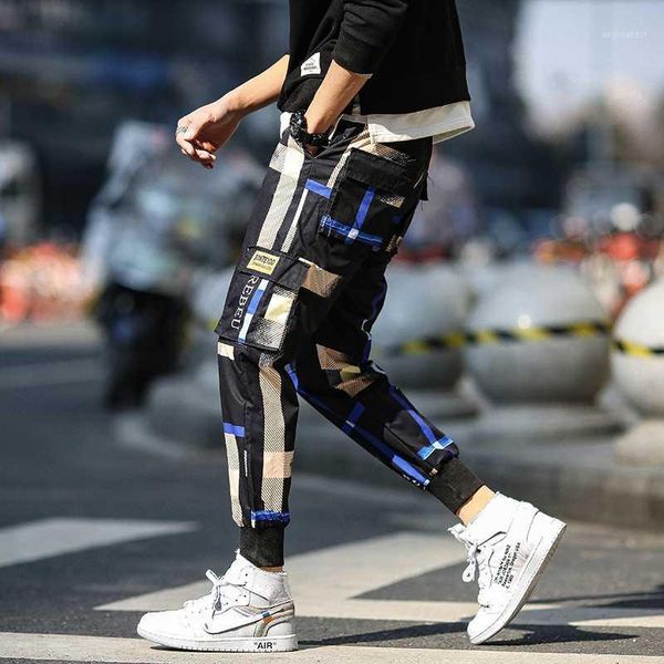 

streetwear cargo pants men hip hop pants mens 2020 autumn harem pant harajuku jogger sweatpant casual trousers male1, Black