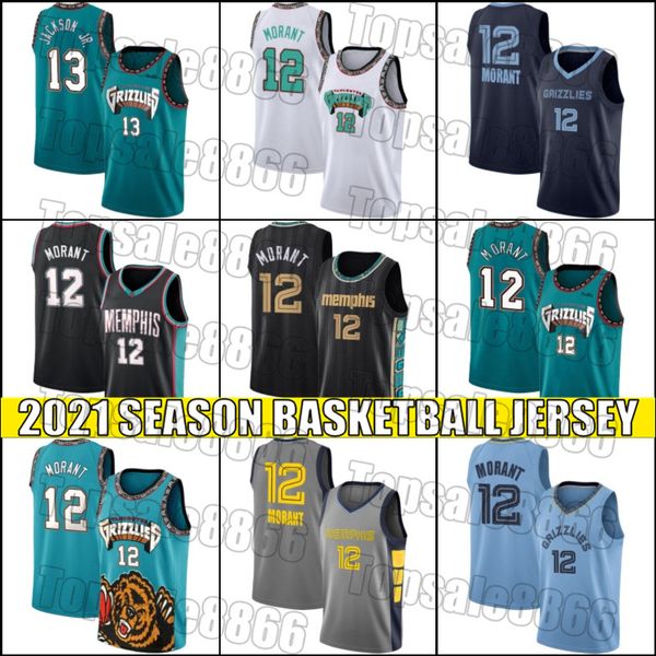 

ja morant jersey memphis grizzlies jersey jaren 13 jackson jr. vancouver 2021 city edition jersey uniform cm454, Black;red