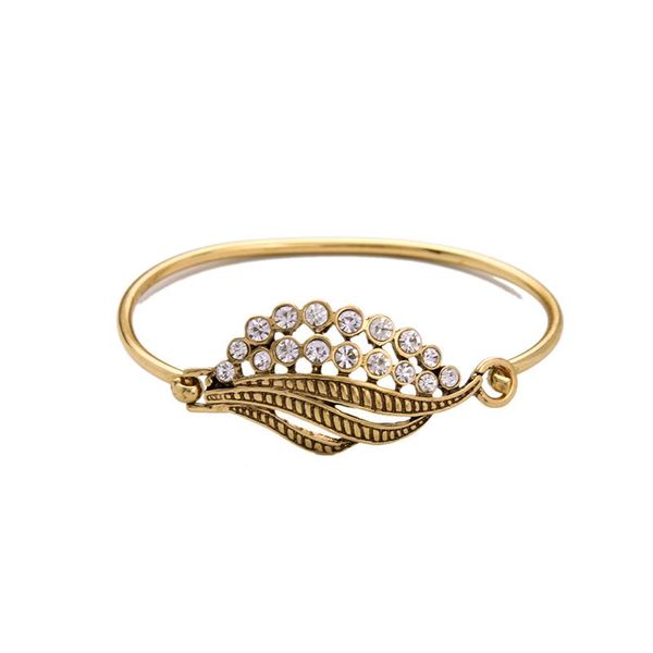 

завод прямых продаж повседневный заявление женщины браслет манжета стиль ретро медь rhinestone браслет ручной работы, Black