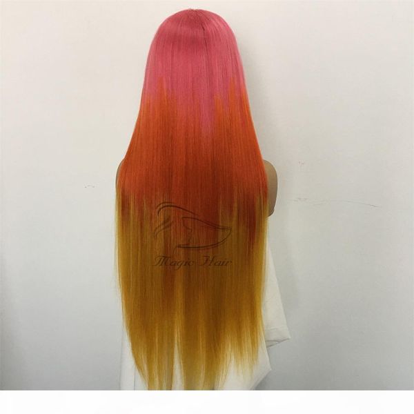 

full lace human wig with baby hair pre plucked brazilian remy hair ombre color pink red yellow lace frontal human hair wigs, Black;brown