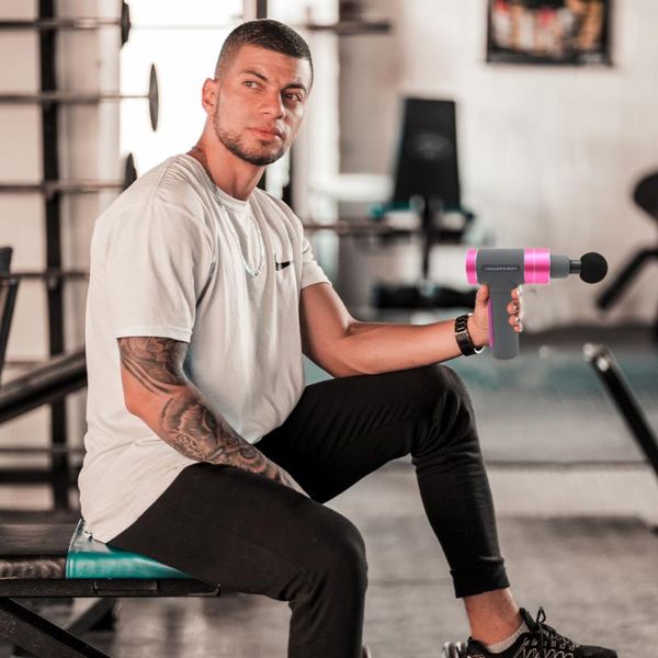 

1pc electric fascia massager usb charging muscle relaxation massager vibration fitness equipment muscle (purple)
