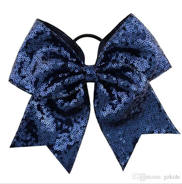 

jojo siwa hair bow 8 inch hair rings sequins with swallow tail bows head ropes children's leather rings, Slivery;white