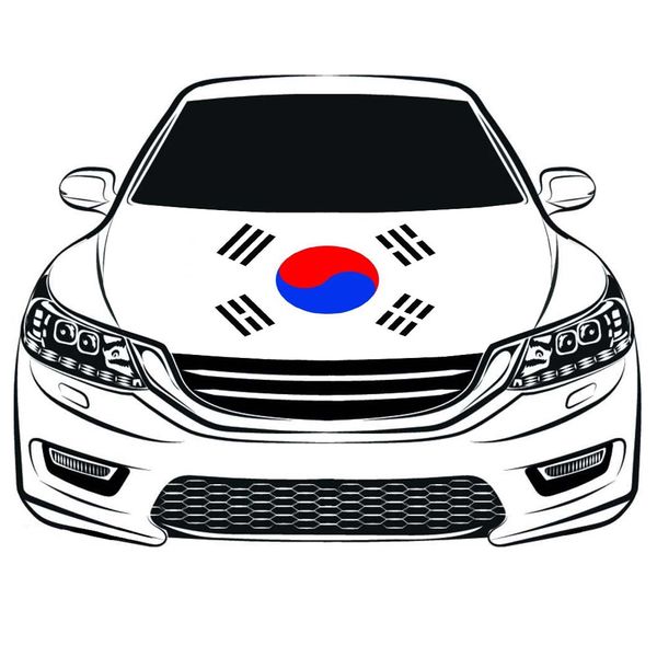 

south korea national flag car hood cover 3.3x5ft 100%polyester,engine elastic fabrics can be washed, car bonnet banner