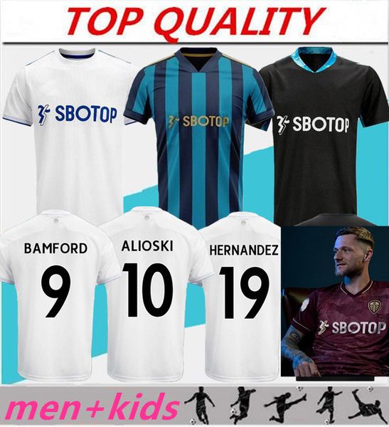 

men + kids kits 20 21 bamford leeds soccer jersey 100th anniversary 2020 2021 costa alioski phillips football shirts, Black;yellow