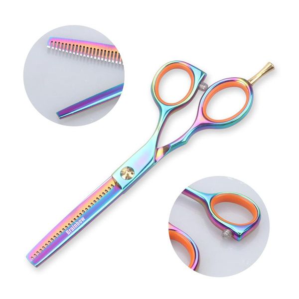 

брэйнбоу 2pcs набор 5.5'multi цвет волос ножницы десница режущий парикмахерские ножницы филировочные pro салон для укладки волос средства jl