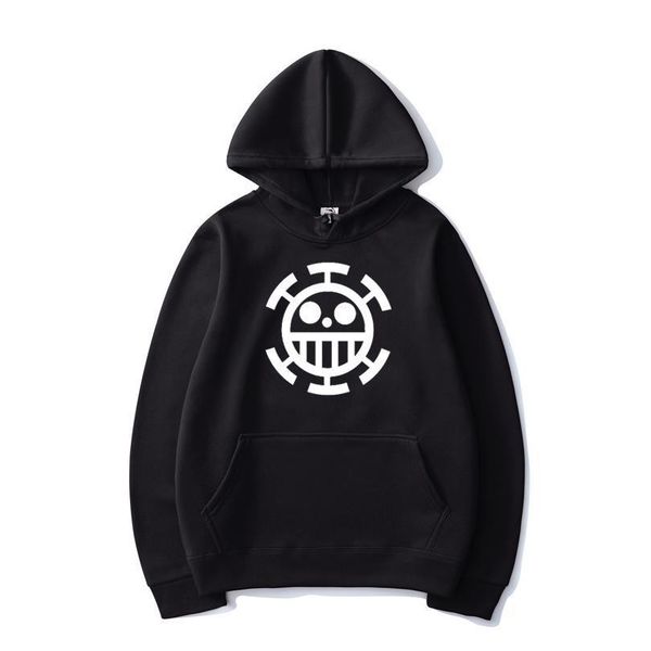 

2021 новые аниме толстовки one piece trafalgar закон опечатаны толстовка с капюшоном пуловер мужчины женщины повседневная мода хаудяд хип, Black