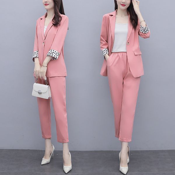 

womens plus size set of upper pants 2 two business pieces fat sets women's suits 8prd, White