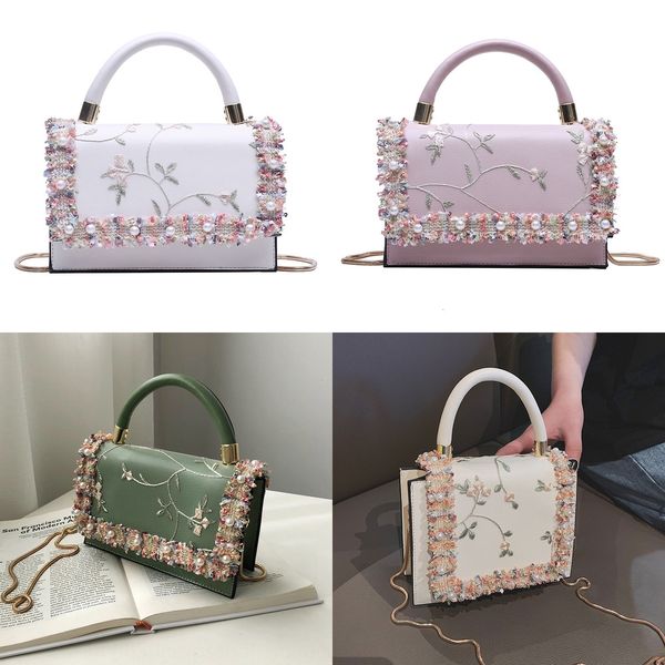 

fashionable lace lace for women spring and summer new women's fashion embroidered women's shoulder hand small square bagshoulder b