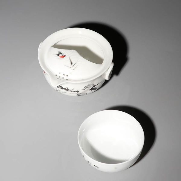 

ceramic teapot set blue and white ceramic pot portable travel tea set a pot and a cup 120ml bbyhuz lipper