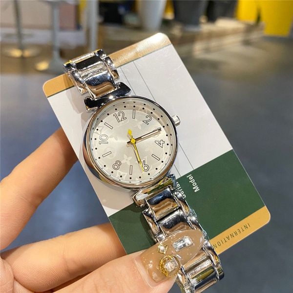 

2020 новые кварцевые дамы смотреть модная атмосфера все-матч из нержавеющей стали большой набор четырехлистный кловер посмотреть жизнь водон, Slivery;brown