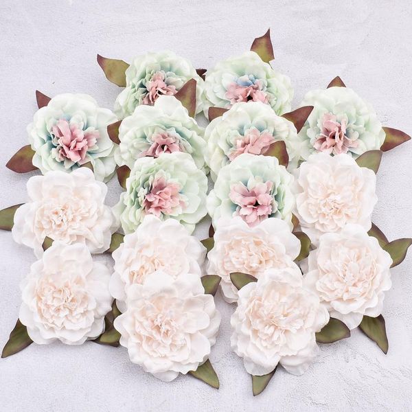 

30pcs white peony artificial silk flower heads decorative scrapbooking for home wedding birthday decoration fake rose bbymjg