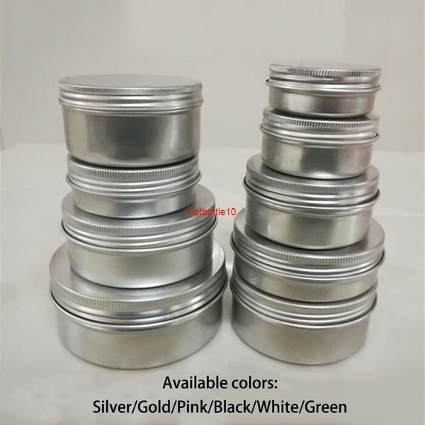 30g 50g 60g 80g 100g 150g jar alumínio creme caixa de lata de metal preto branco ouro rosa verde prata de prata loção de loção de embalagem
