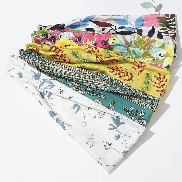 

fashion women sport headband wide headwrap elastic hair bands turban bandage bandanas floral print head wrap hair accessories q bbyitf