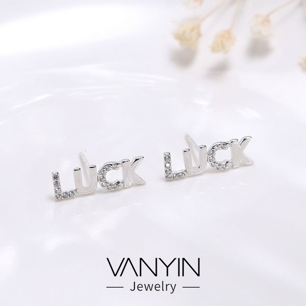 

wanying luck lucky earrings women's s925 sterling silver korean version of the same net red fashion earrings b275, Golden